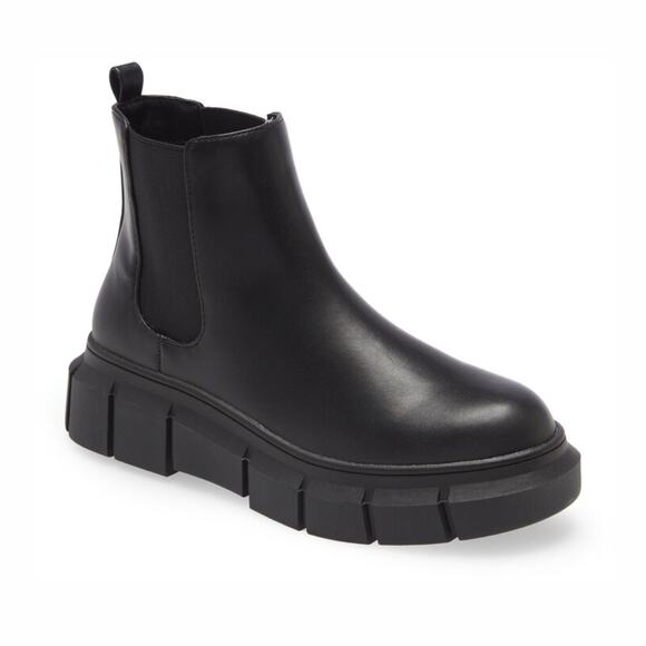 BP NIYA LUG SOLE‎ CHELSEA BOOT IN BLACK NWOB WOMEN'S SIZE 7.5M - Picture 1 of 12